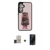 MARSİLYAN™- Galaxy S24 Kılıf Siluet Modern Özel Seri - Siyah 3D Antistatik Hayalet Cam Ekran Koruyucu + Bilvis Titan Kamera Lens - GD