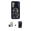 MARSİLYAN™- Galaxy S24 Kılıf Siluet Modern Özel Seri - Siyah 3D Antistatik Hayalet Cam Ekran Koruyucu + Bilvis Titan Kamera Lens - GD