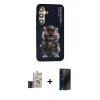 MARSİLYAN™- Galaxy S24 Kılıf Siluet Modern Özel Seri - Siyah 3D Antistatik Hayalet Cam Ekran Koruyucu + Bilvis Titan Kamera Lens - SH