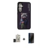 MARSİLYAN™- Galaxy S24 Kılıf Siluet Modern Özel Seri - Siyah 3D Antistatik Hayalet Cam Ekran Koruyucu + Bilvis Titan Kamera Lens - SH