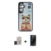 MARSİLYAN™- Galaxy S24 Kılıf Siluet Modern Özel Seri - Siyah 3D Antistatik Hayalet Cam Ekran Koruyucu + Bilvis Titan Kamera Lens - TMGI