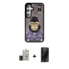 MARSİLYAN™- Galaxy S24 Kılıf Siluet Modern Özel Seri - Siyah 3D Antistatik Hayalet Cam Ekran Koruyucu + Bilvis Titan Kamera Lens - TMGI