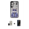 MARSİLYAN™- Galaxy S24 Kılıf Siluet Modern Özel Seri - Siyah 3D Antistatik Hayalet Cam Ekran Koruyucu + Bilvis Titan Kamera Lens - TMGI