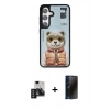 MARSİLYAN™- Galaxy S24 Kılıf Siluet Modern Özel Seri - Siyah 3D Antistatik Hayalet Cam Ekran Koruyucu + PVD Metal Kamera Lens - TNGI