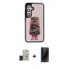 MARSİLYAN™- Galaxy S24 Kılıf Siluet Modern Özel Seri - Siyah 3D Antistatik Hayalet Cam Ekran Koruyucu + Bilvis Titan Kamera Lens - TMGI