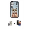 MARSİLYAN™- Galaxy S24 Kılıf Siluet Modern Özel Seri - Siyah 3D Antistatik Mat Seramik Nano Ekran Koruyucu + Bilvis Titan Kamera Lens - DNMR