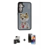 MARSİLYAN™- Galaxy S24 Kılıf Siluet Modern Özel Seri - Siyah 3D Antistatik Mat Seramik Nano Ekran Koruyucu + PVD Metal Kamera Lens - DNMR