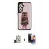 MARSİLYAN™- Galaxy S24 Kılıf Siluet Modern Özel Seri - Siyah 3D Antistatik Mat Seramik Nano Ekran Koruyucu + Bilvis Titan Kamera Lens - DNMR