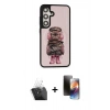 MARSİLYAN™- Galaxy S24 Kılıf Siluet Modern Özel Seri - Siyah 3D Antistatik Mat Seramik Nano Ekran Koruyucu + Şeffaf Kamera Lens Koruma Cam