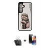 MARSİLYAN™- Galaxy S24 Kılıf Siluet Modern Özel Seri - Siyah 3D Antistatik Mat Seramik Nano Ekran Koruyucu + Şeffaf Kamera Lens Koruma Cam