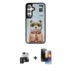 MARSİLYAN™- Galaxy S24 Kılıf Siluet Modern Özel Seri - Siyah 3D Antistatik Mat Seramik Nano Ekran Koruyucu + PVD Metal Kamera Lens - DNMR