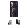 MARSİLYAN™- Galaxy S24 Kılıf Siluet Modern Özel Seri - Siyah 3D Antistatik Mat Seramik Nano Ekran Koruyucu + Bilvis Titan Kamera Lens - TMGI