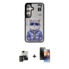 MARSİLYAN™- Galaxy S24 Kılıf Siluet Modern Özel Seri - Siyah 3D Antistatik Mat Seramik Nano Ekran Koruyucu + PVD Metal Kamera Lens - GD