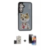 MARSİLYAN™- Galaxy S24 Kılıf Siluet Modern Özel Seri - Siyah 3D Antistatik Mat Seramik Nano Ekran Koruyucu + Bilvis Titan Kamera Lens - TMGI