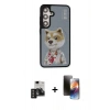 MARSİLYAN™- Galaxy S24 Kılıf Siluet Modern Özel Seri - Siyah 3D Antistatik Mat Seramik Nano Ekran Koruyucu + PVD Metal Kamera Lens - TNGI
