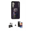 MARSİLYAN™- Galaxy S24 Kılıf Siluet Modern Özel Seri - Siyah 3D Antistatik Mat Seramik Nano Ekran Koruyucu + PVD Metal Kamera Lens - DNMR
