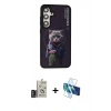 MARSİLYAN™- Galaxy S24 Kılıf Siluet Modern Özel Seri - Siyah 3D Antistatik Seramik Nano Ekran Koruyucu + Bilvis Titan Kamera Lens - DNMR