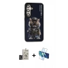 MARSİLYAN™- Galaxy S24 Kılıf Siluet Modern Özel Seri - Siyah 3D Antistatik Seramik Nano Ekran Koruyucu + Bilvis Titan Kamera Lens - DNMR