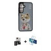 MARSİLYAN™- Galaxy S24 Kılıf Siluet Modern Özel Seri - Siyah 3D Antistatik Seramik Nano Ekran Koruyucu + PVD Metal Kamera Lens - TNGI