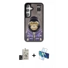 MARSİLYAN™- Galaxy S24 Kılıf Siluet Modern Özel Seri - Siyah 3D Antistatik Seramik Nano Ekran Koruyucu + Bilvis Titan Kamera Lens - SH
