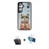 MARSİLYAN™- Galaxy S24 Kılıf Siluet Modern Özel Seri - Siyah 3D Antistatik Seramik Nano Ekran Koruyucu + Kamera Lens Koruma Cam - SF