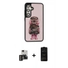 MARSİLYAN™- Galaxy S24 Kılıf Siluet Modern Özel Seri - Siyah 6D Antistatik Mat Seramik Hayalet Nano Ekran Koruyucu + PVD Metal Kamera Lens - GD