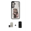MARSİLYAN™- Galaxy S24 Kılıf Siluet Modern Özel Seri - Siyah 6D Antistatik Mat Seramik Hayalet Nano Ekran Koruyucu + Bilvis Titan Kamera Lens - DNMR