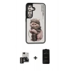 MARSİLYAN™- Galaxy S24 Kılıf Siluet Modern Özel Seri - Siyah 6D Antistatik Mat Seramik Hayalet Nano Ekran Koruyucu + PVD Metal Kamera Lens - GD