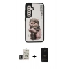 MARSİLYAN™- Galaxy S24 Kılıf Siluet Modern Özel Seri - Siyah 6D Antistatik Mat Seramik Hayalet Nano Ekran Koruyucu + Bilvis Titan Kamera Lens - GD