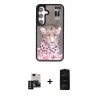 MARSİLYAN™- Galaxy S24 Kılıf Siluet Modern Özel Seri - Siyah 6D Antistatik Mat Seramik Hayalet Nano Ekran Koruyucu + PVD Metal Kamera Lens - SH