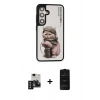 MARSİLYAN™- Galaxy S24 Kılıf Siluet Modern Özel Seri - Siyah 6D Antistatik Mat Seramik Hayalet Nano Ekran Koruyucu + PVD Metal Kamera Lens - SH