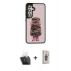 MARSİLYAN™- Galaxy S24 Kılıf Siluet Modern Özel Seri - Siyah Bilvis 3D Cam Ekran Koruyucu + Kamera Lens Koruma Cam - SF
