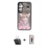 MARSİLYAN™- Galaxy S24 Kılıf Siluet Modern Özel Seri - Siyah Bilvis 3D Cam Ekran Koruyucu + Kamera Lens Koruma Cam - SF
