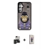 MARSİLYAN™- Galaxy S24 Kılıf Siluet Modern Özel Seri - Siyah Bilvis 3D Cam Ekran Koruyucu + PVD Metal Kamera Lens - SH