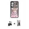 MARSİLYAN™- Galaxy S24 Kılıf Siluet Modern Özel Seri - Siyah Bilvis Hayalet Cam Ekran Koruyucu + PVD Metal Kamera Lens - SH