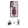 MARSİLYAN™- Galaxy S24 Kılıf Siluet Modern Özel Seri - Siyah Bilvis Hayalet Cam Ekran Koruyucu + PVD Metal Kamera Lens - SH