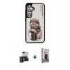 MARSİLYAN™- Galaxy S24 Kılıf Siluet Modern Özel Seri - Siyah Bilvis Hayalet Cam Ekran Koruyucu + PVD Metal Kamera Lens - SH
