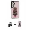 MARSİLYAN™- Galaxy S24 Kılıf Siluet Modern Özel Seri - Siyah Bilvis Hayalet Cam Ekran Koruyucu + PVD Metal Kamera Lens - SH