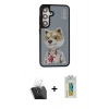 MARSİLYAN™- Galaxy S24 Kılıf Siluet Modern Özel Seri - Siyah Polymer Nano Ekran Koruyucu + Kamera Lens Koruma Cam - SF