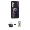MARSİLYAN™- Galaxy S24 Kılıf Siluet Modern Özel Seri - Siyah Polymer Nano Ekran Koruyucu + Kamera Lens Koruma Cam - SF