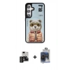 MARSİLYAN™- Galaxy S24 Kılıf Siluet Modern Özel Seri - Siyah Vanessa Magic Cam + Titan Gri PVD Metal Kamera Lens