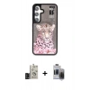 MARSİLYAN™- Galaxy S24 Kılıf Siluet Modern Özel Seri - Siyah Vanessa Magic Hayalet Cam + Bilvis Titan Kamera Lens - SH