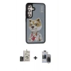 MARSİLYAN™- Galaxy S24 Kılıf Siluet Modern Özel Seri - Siyah Vanessa Magic Hayalet Cam + Bilvis Titan Kamera Lens - GD