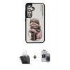 MARSİLYAN™- Galaxy S24 Kılıf Siluet Modern Özel Seri - Siyah Vanessa Magic Hayalet Cam + Kamera Lens Koruma Cam - SF