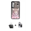 MARSİLYAN™- Galaxy S24 Kılıf Siluet Modern Özel Seri - Siyah Vanessa Magic Hayalet Cam + Kamera Lens Koruma Cam - SF