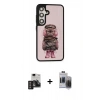 MARSİLYAN™- Galaxy S24 Kılıf Siluet Modern Özel Seri - Siyah Vanessa Magic Hayalet Cam + PVD Metal Kamera Lens - DNMR