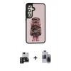 MARSİLYAN™- Galaxy S24 Kılıf Siluet Modern Özel Seri - Siyah Vanessa Magic Hayalet Cam + PVD Metal Kamera Lens - TNGI