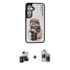 MARSİLYAN™- Galaxy S24 Kılıf Siluet Modern Özel Seri - Siyah Vanessa Magic Hayalet Cam + PVD Metal Kamera Lens - TNGI