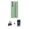 MARSİLYAN™- Galaxy S24 Kılıf Vadi Asil Serisi - Siyah 360 Mat Full Body Arka Koruyucu + PVD Metal Kamera Lens - DNMR