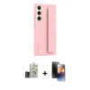 MARSİLYAN™- Galaxy S24 Kılıf Vadi Asil Serisi - Siyah 3D Antistatik Mat Seramik Nano Ekran Koruyucu + Bilvis Titan Kamera Lens - GD